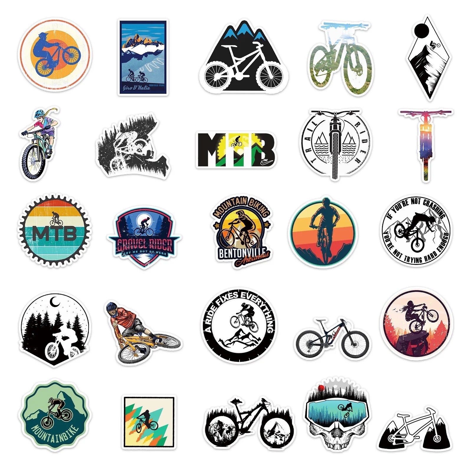 50 PCS Mountain Biking Adventure Sports Stickers Decals Hydro Yeti Free Shipping