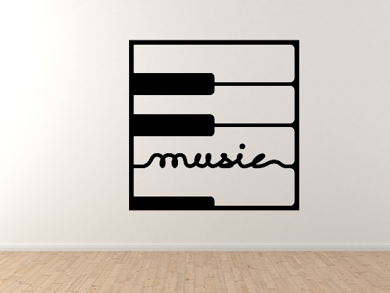 Audio #4 – Music Calligraphy Piano Midi DJ Keyboard Decor – Vinyl Wall Decal Art