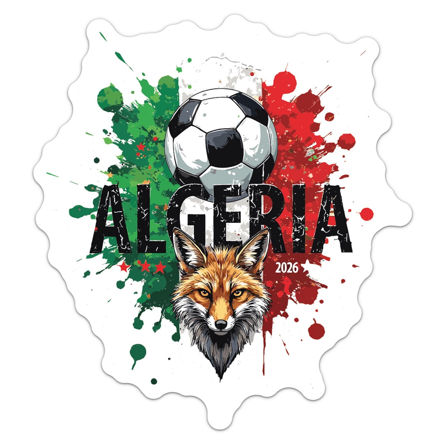Algeria National Flag Soccer WC 2026 Sticker Car Bumper Vinyl Decal