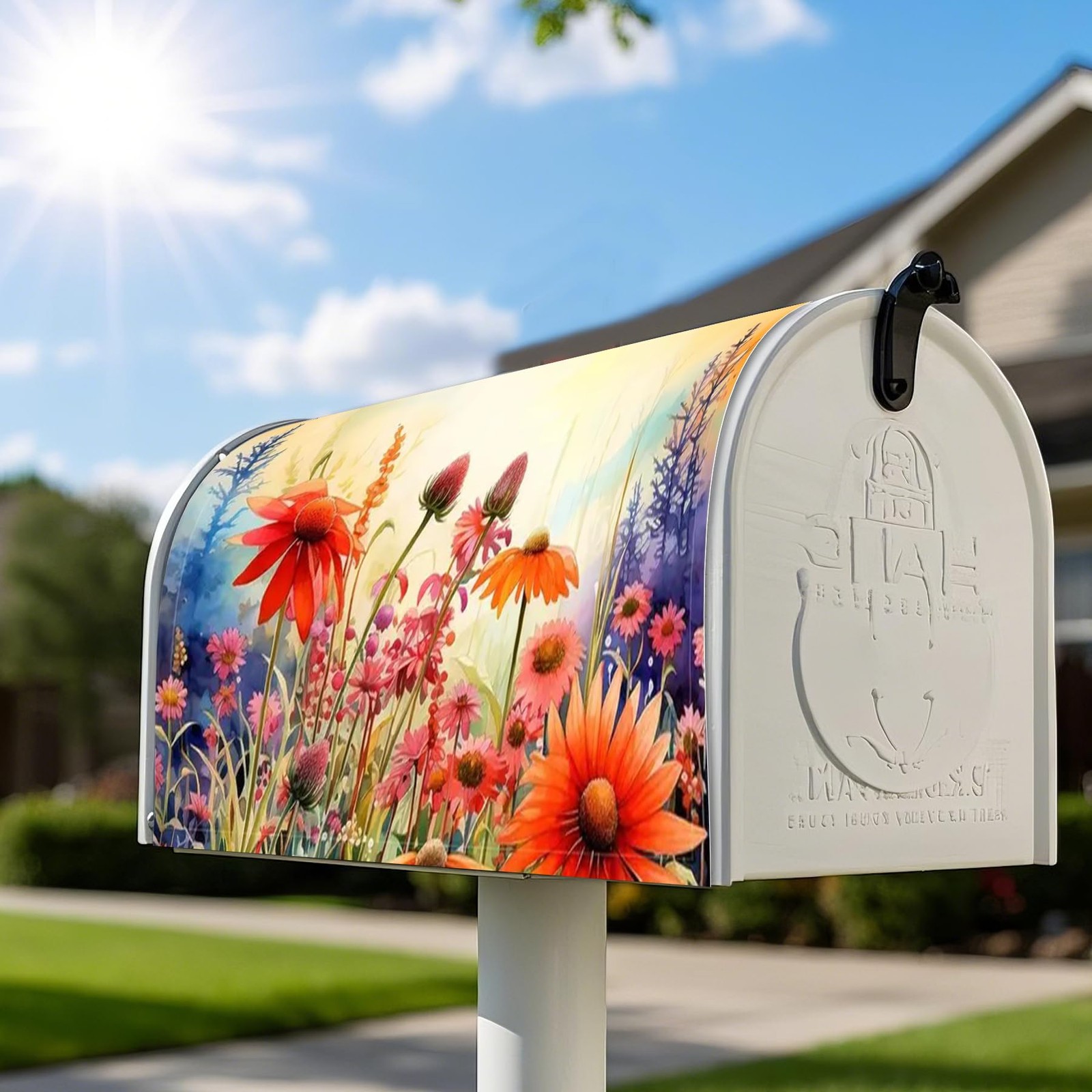 Mailbox Covers Magnetic Standard Size, Printed Floral 18 x 21 Inch, Flower