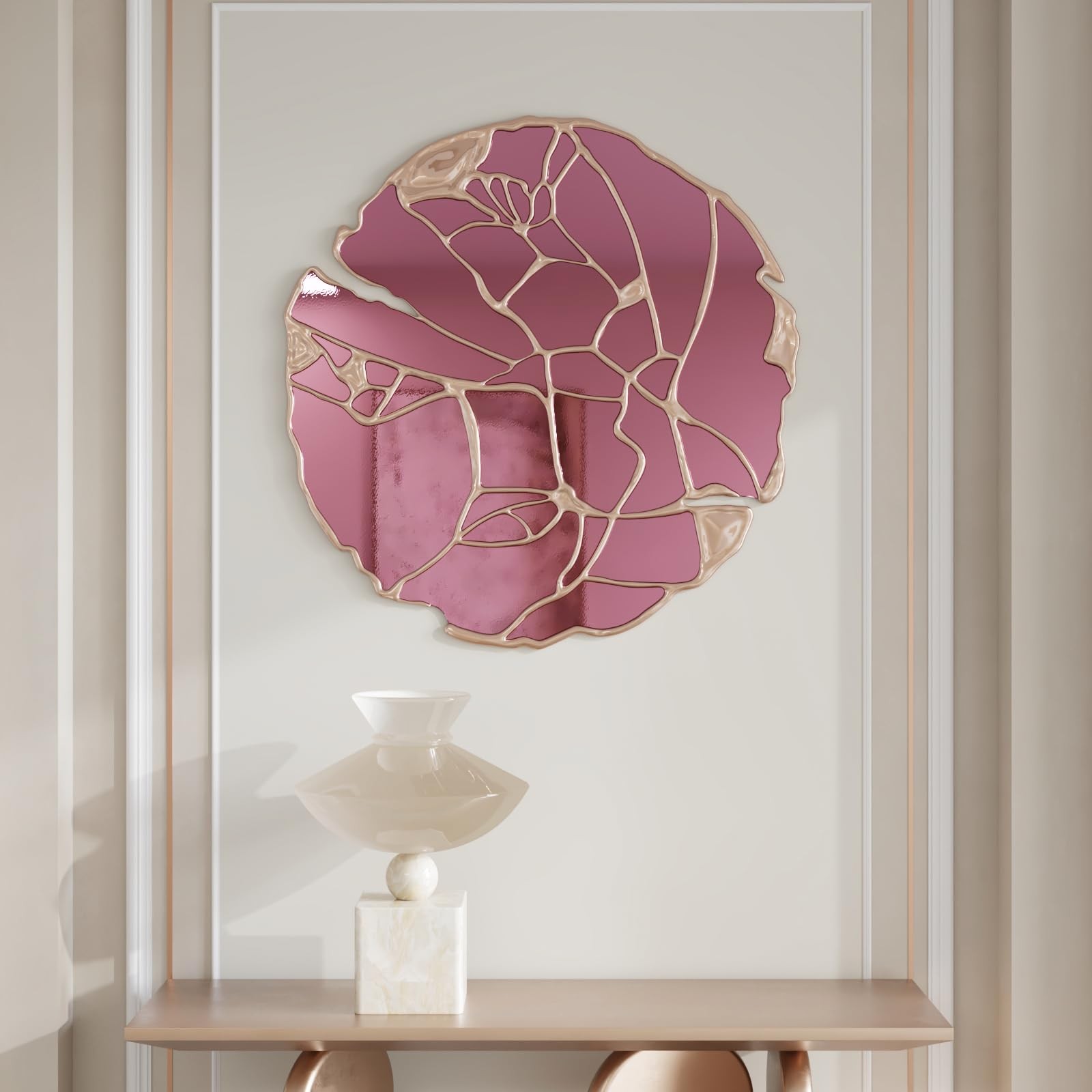 Metallic Rose Gold Adhesive Mirror for Crafts 12"x80" Flexible Chrome Vinyl F…