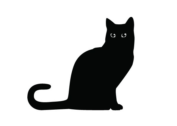 Cat Tail Up – Black Cat#4 Die Cut Vinyl Decal 4-21 in Kitty Cat Outdoor Sticker