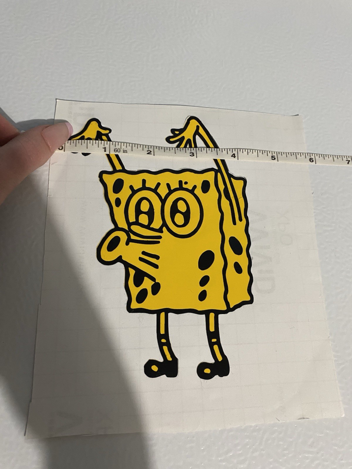 Handmade Kids Cartoon Decal Sticker Yellow/Black 6 in H x 4 in L Vinyl Style