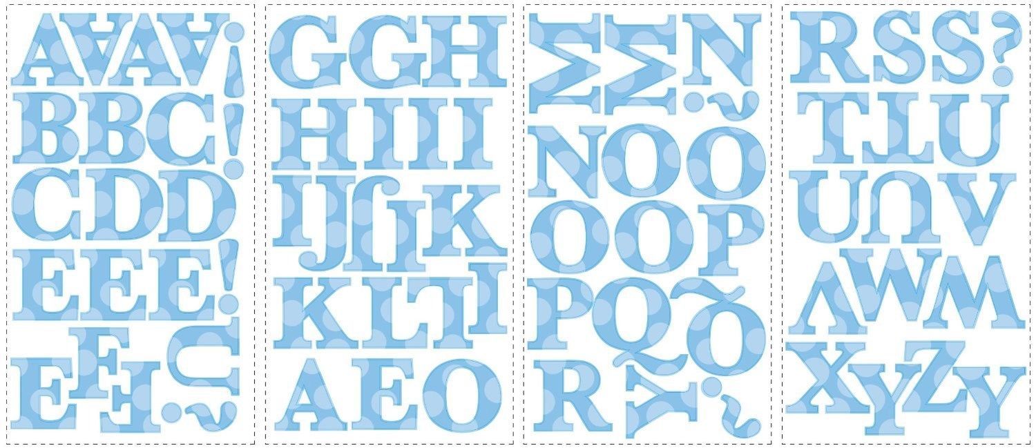 RoomMates Blue Polka Dotted 2.5" Peel and Stick Letters RMK1252SCS