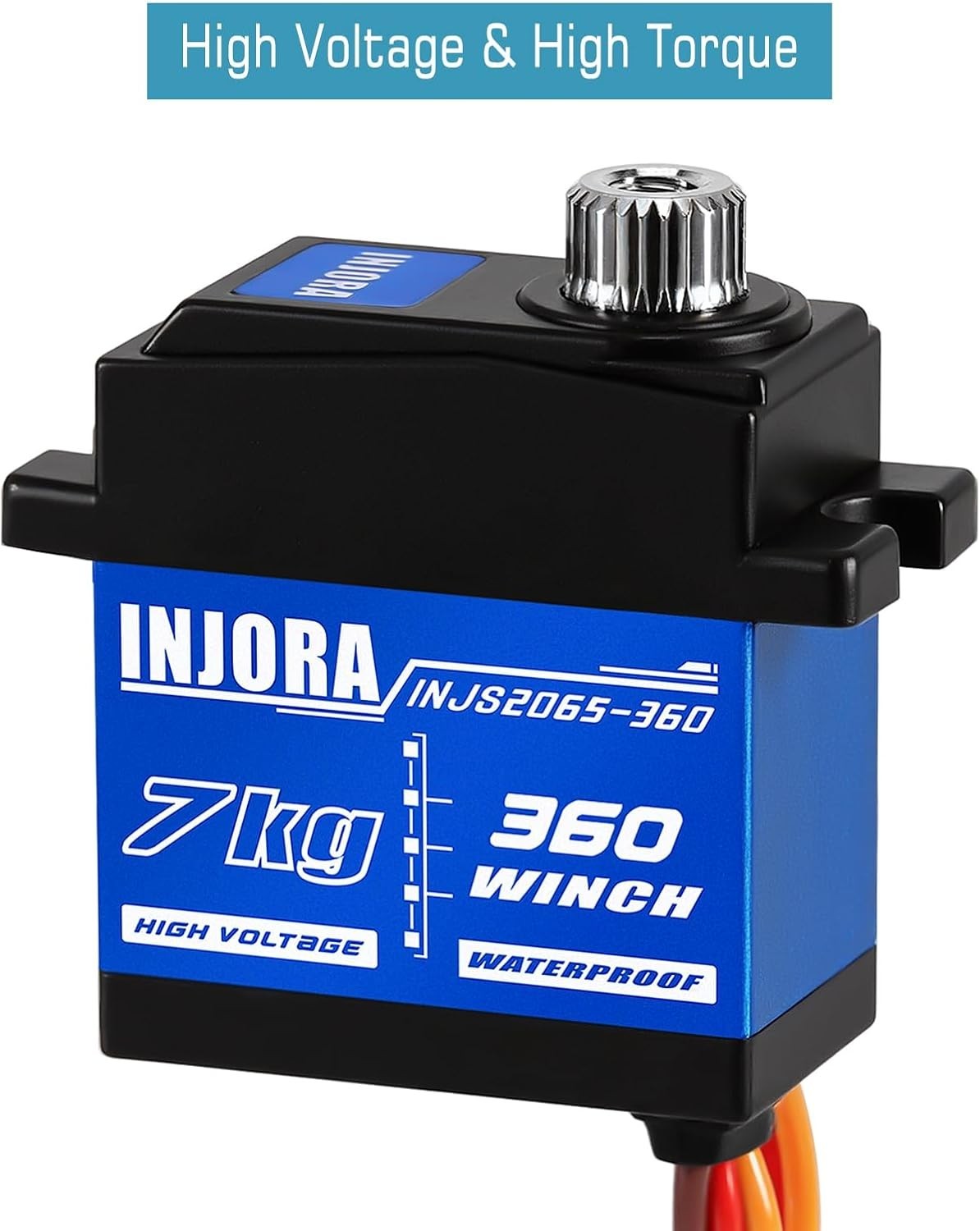 INJS2065-360 Waterproof 7KG Winch Servo & Tow Truck Crane Kit for 1/18 Black