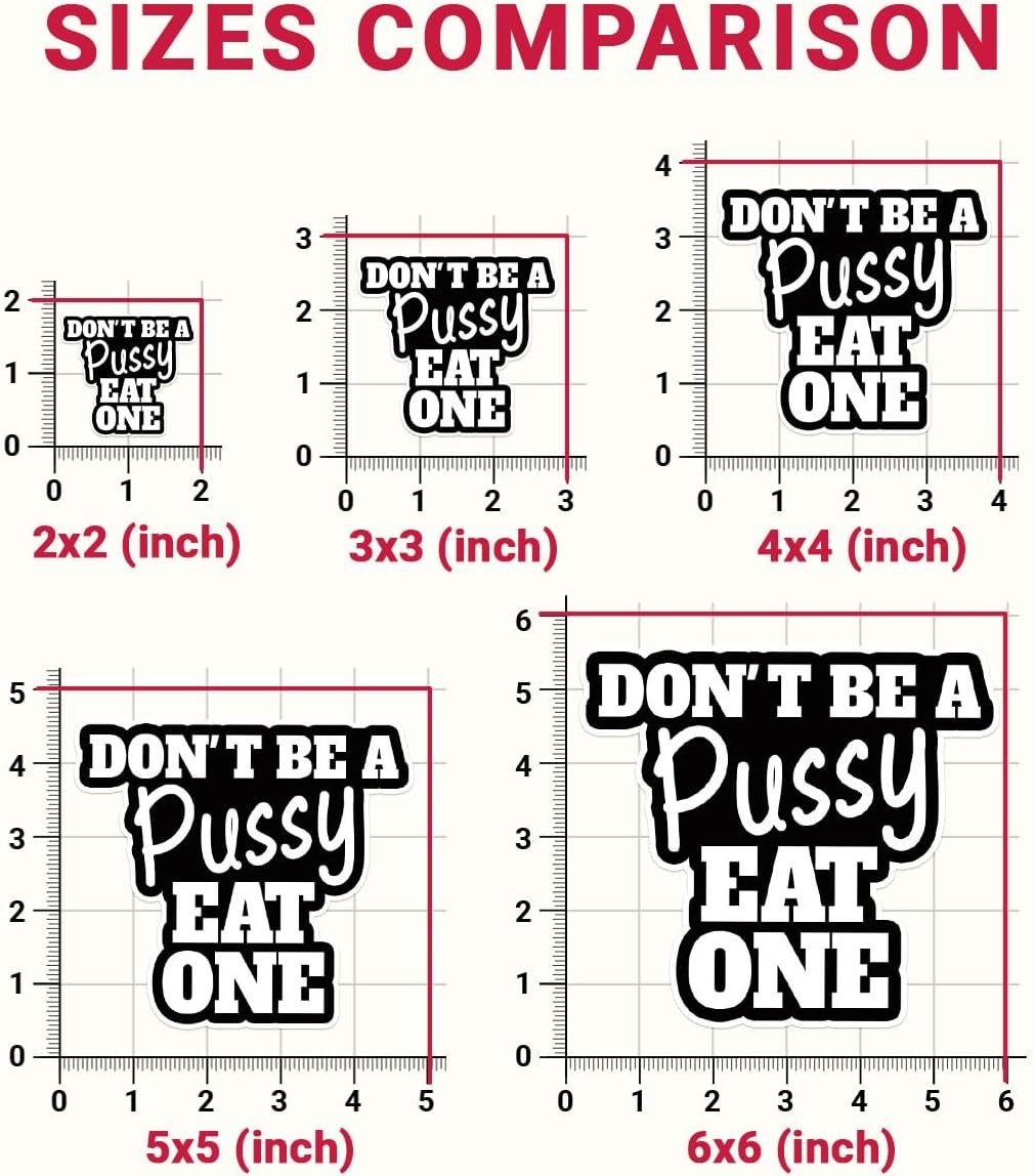 3Pcs Don't Be A Pussy Eat One Sticker Funny Adult Joke Humor Meme Dirty Joke Gif