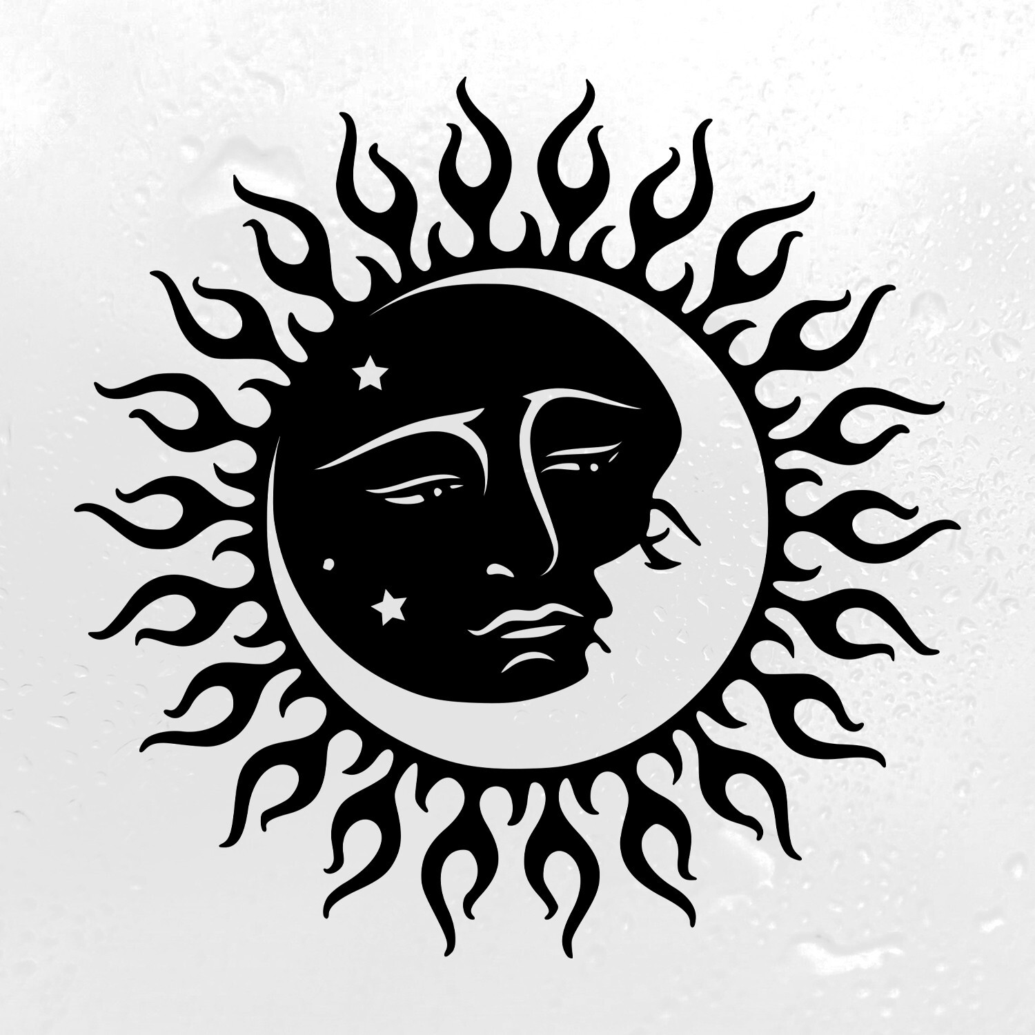Sun and Moon Vinyl Decal | Yin Yang Solar Lunar Astrology | Die Cut Sticker