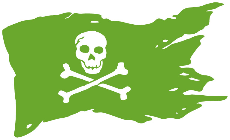 Pirate Flag Skull & Crossbones Die Cut Decal Multiple colors Made In USA