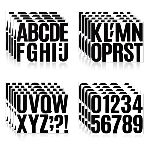 220 Pieces 20 Sheets Letter Stickers,Self Adhesive Vinyl 4 Inch Black
