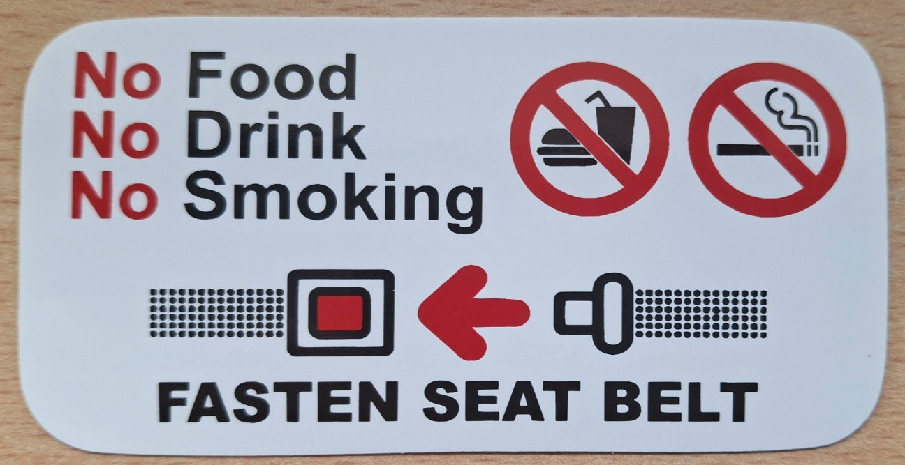 Taxi and Bus Rules Sticker 9.8cm x 5cm
