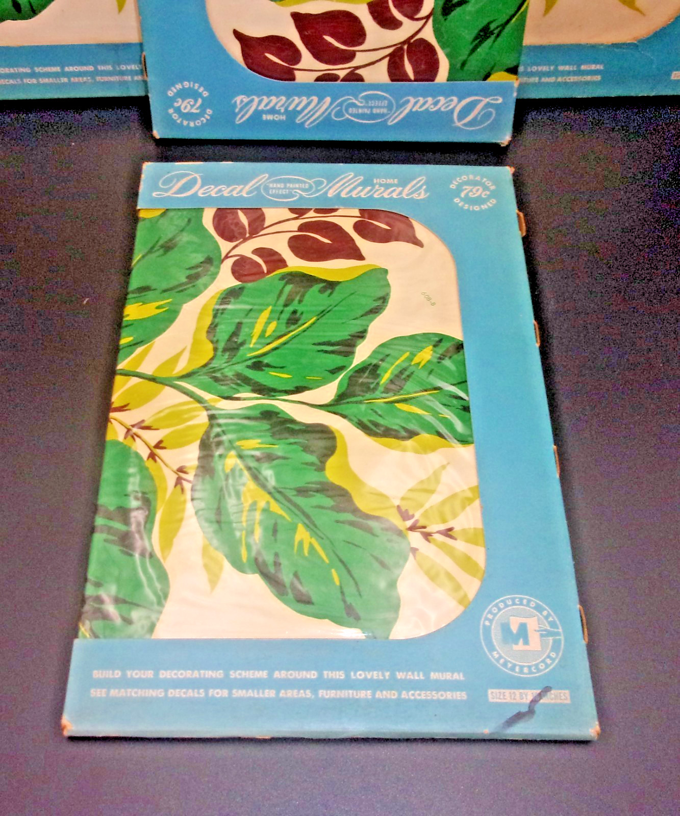Vintage Flower and Leaves Mural Decals Vinyl Wall Sticker lot of 4