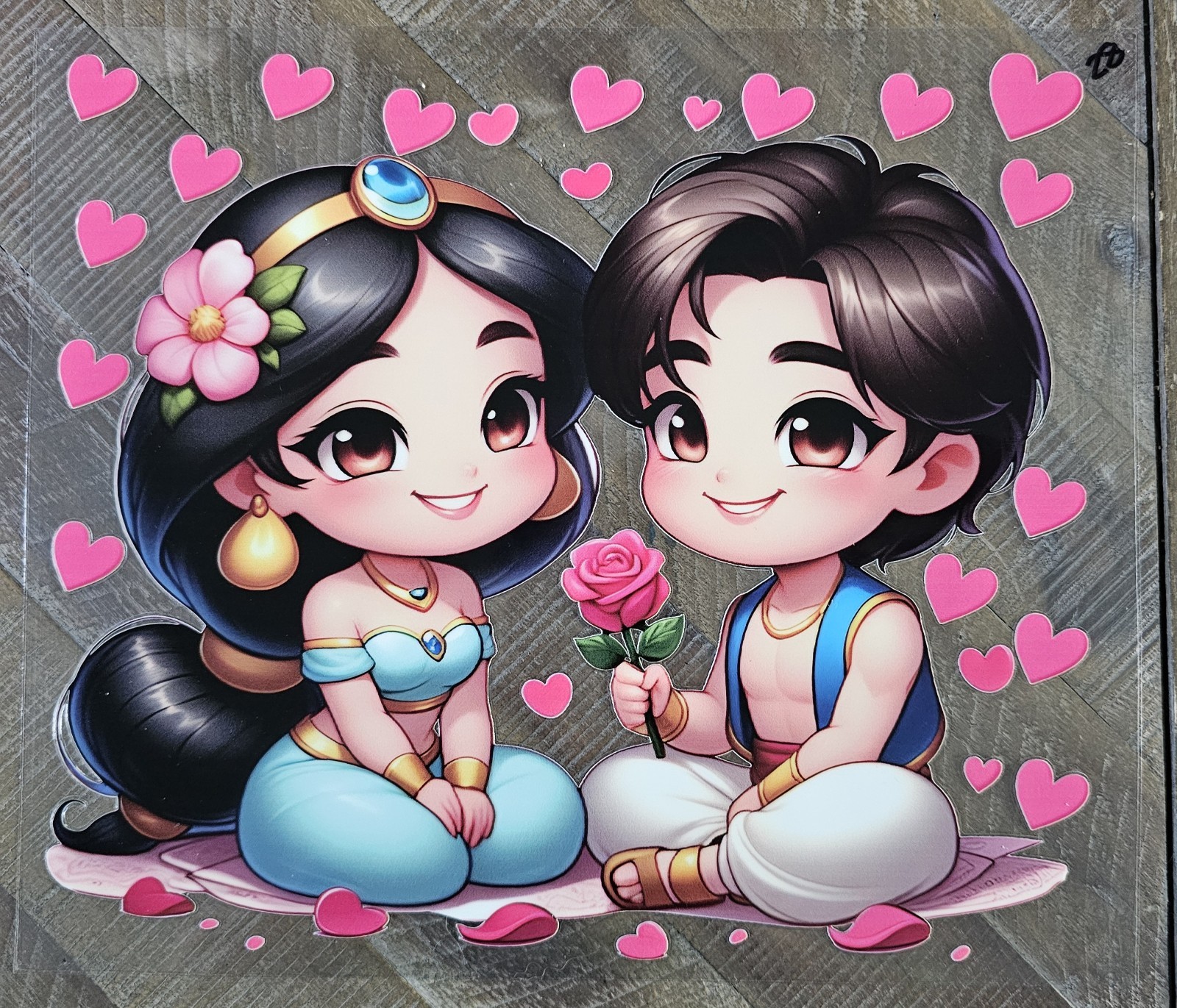 Young Disney Princess Jasmine UV DTF CUP TRANSFER DECAL 8IN X 9IN