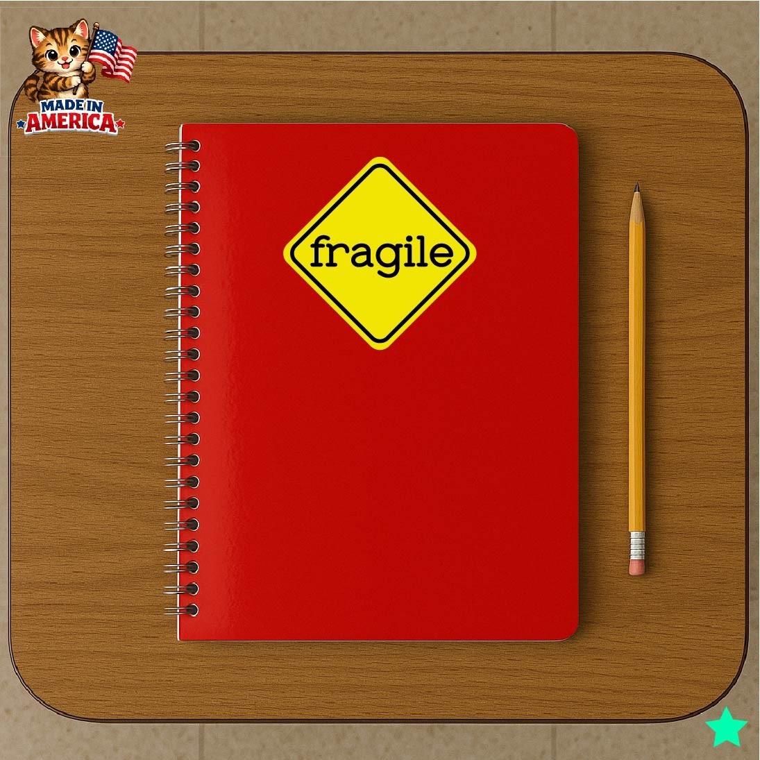 Fragile Decal Sticker Caution Yellow Careful Handle with Care Sensitive Person