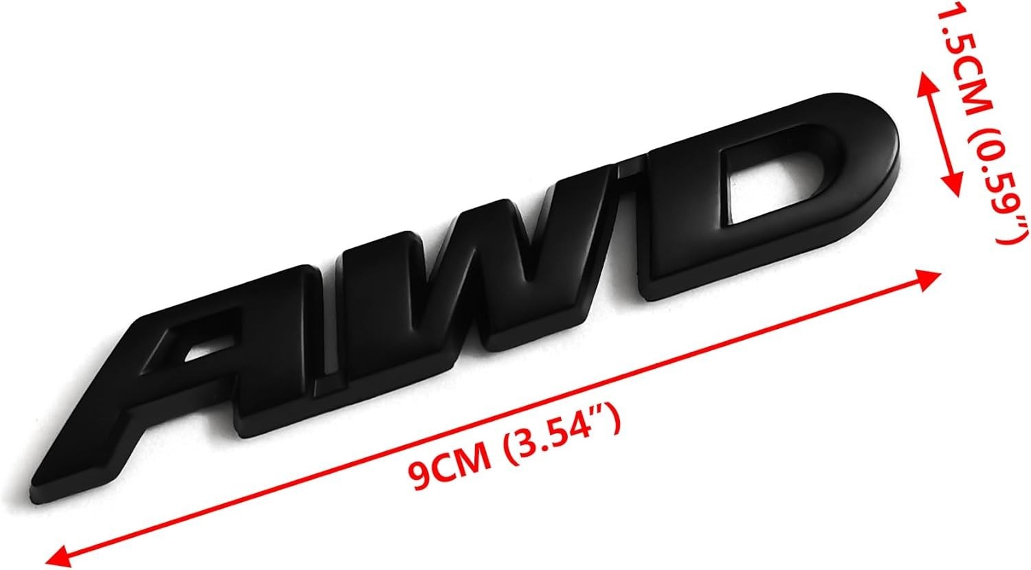 Stylish 9×1.5CM Black AWD Emblem Badge for Car Decoration & Personalization