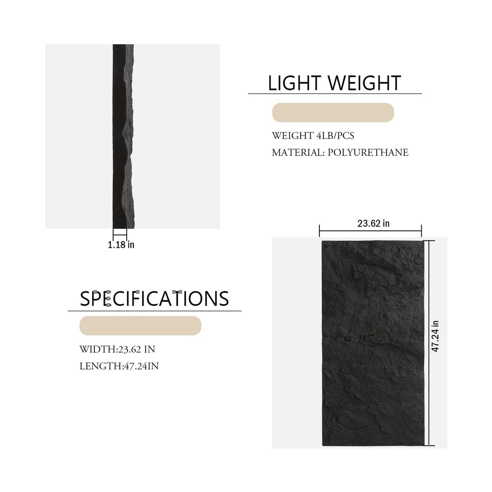 4PCS PU Stone Wall Panels|3D Wall Panels|Wall Panels for Interior Wall Decor|…