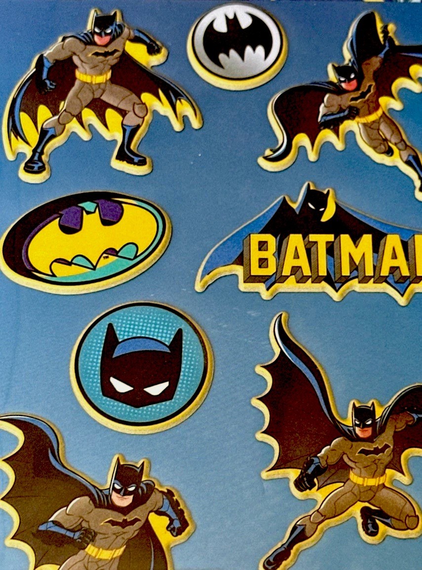 DC✨3D✨10✨BATMAN STICKERS✨🦇✨💙✨💛✨💪🏼✨6” x 4”✨SUPER COOL✨AWESOME✨AMAZING✨💫