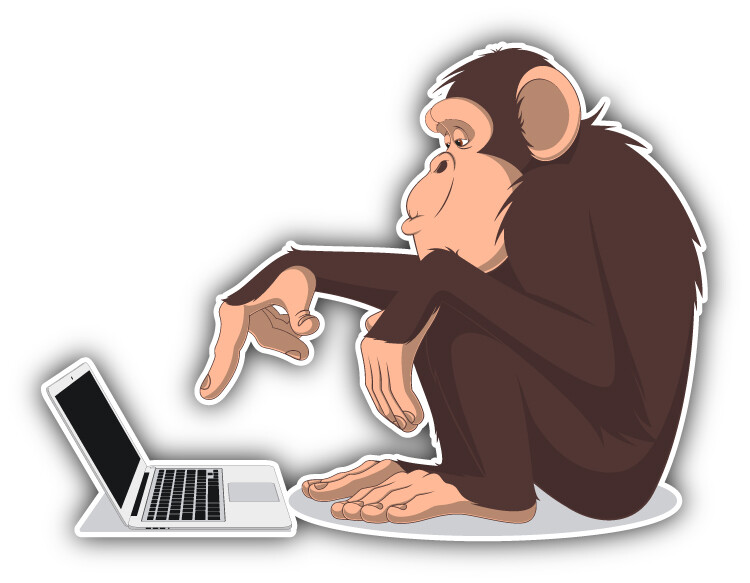 Monkey Notebook Evolution Car Bumper Sticker Decal