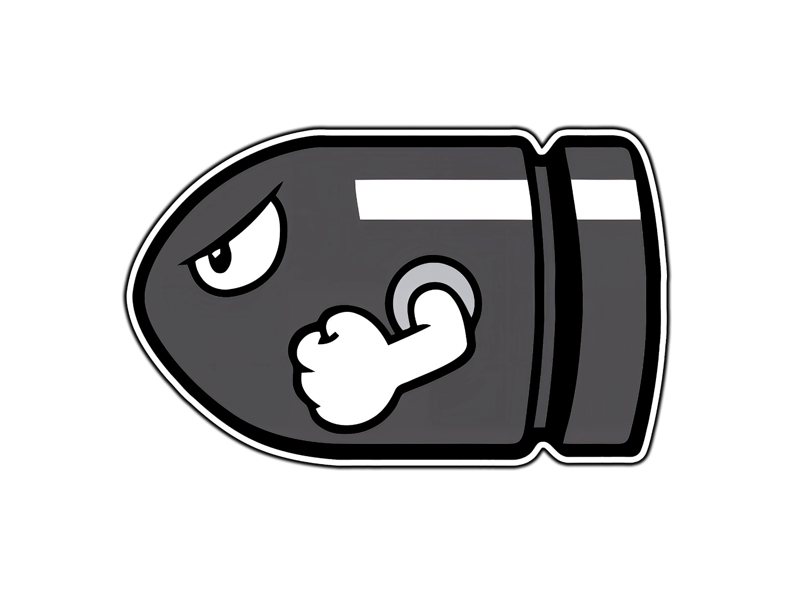 Bullet Bill 2D Mushroom Kingdom Sticker Waterproof Vinyl Decal Die-Cut Car