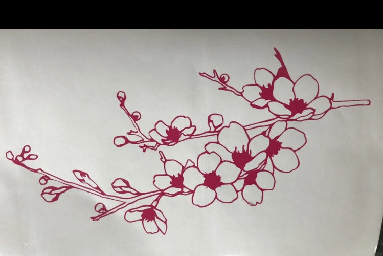 BEAUTIFUL Cherry blossom Vinyl Decal, 9 Inches. PINK*