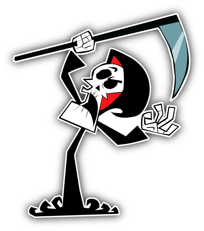 Grim Adventures Scare Braid Cartoon Car Bumper Sticker Decal 5"x 4"