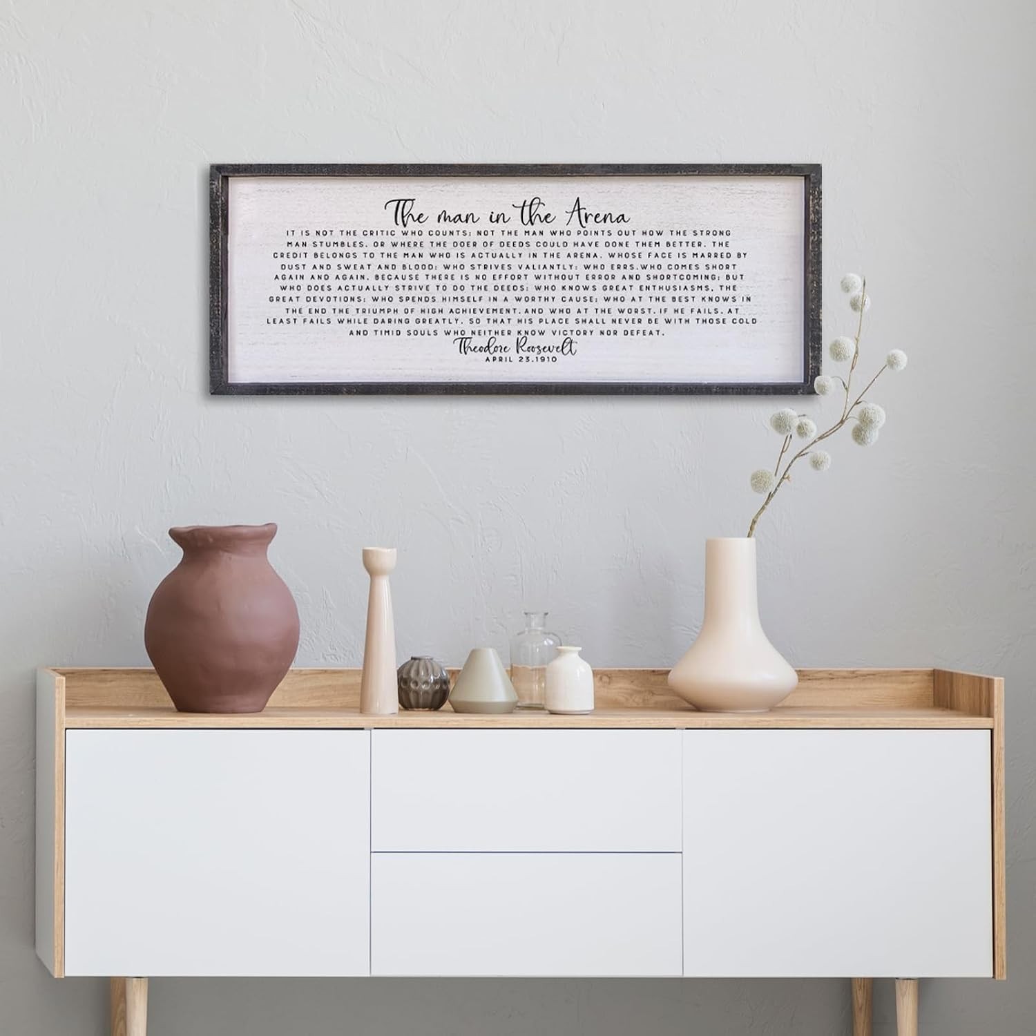 Inspirational Quotes Home Wall Sign 40×15 Retro Office Decor