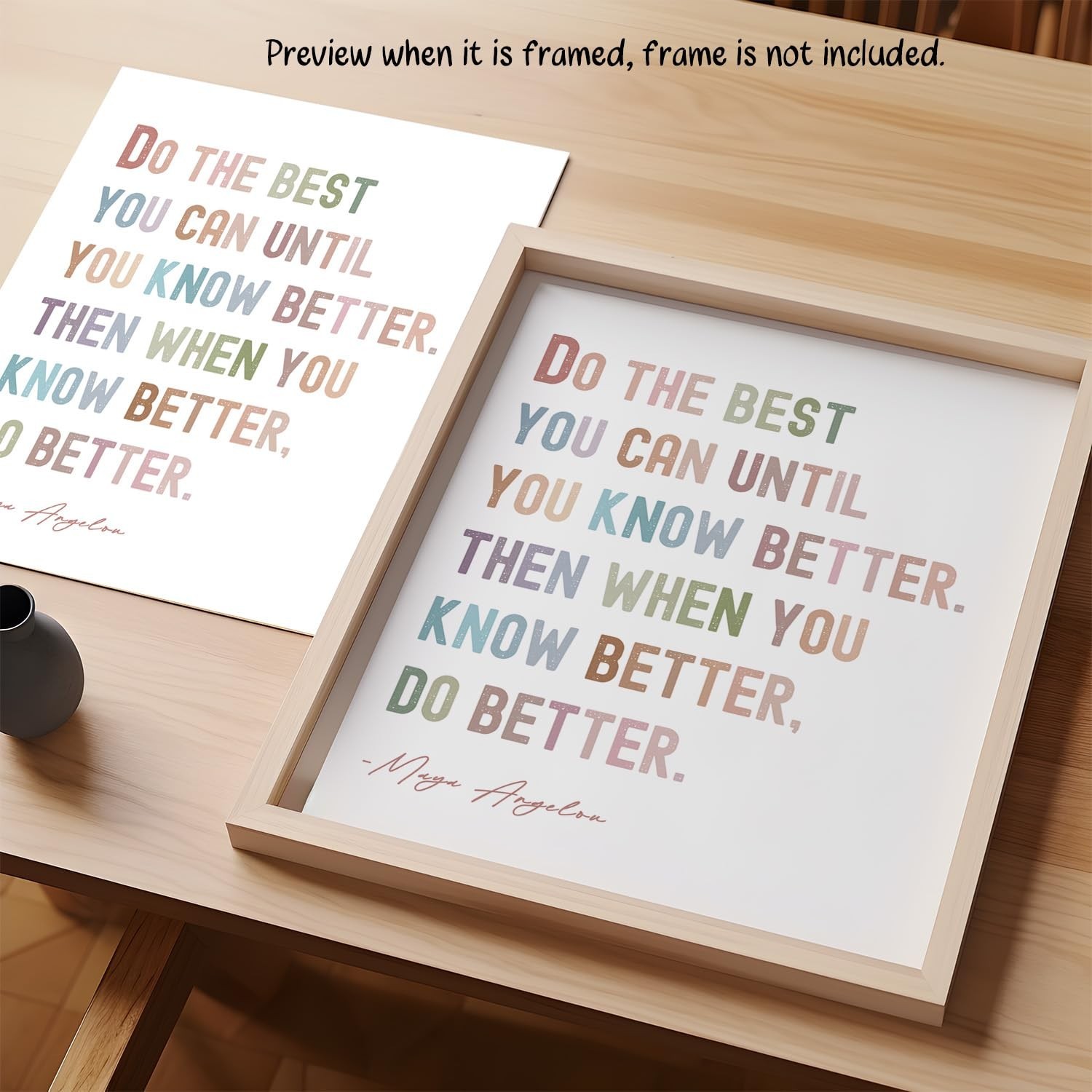 Motivational Wall Decor, Maya Quote for Kids, Affirmations Quote, Office Wall…