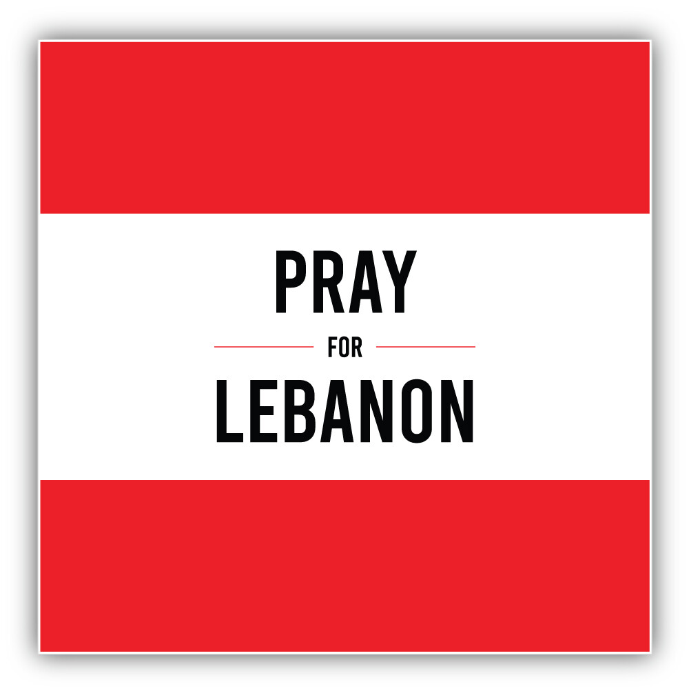 Pray For Lebanon Flag Vinyl Sticker Decal