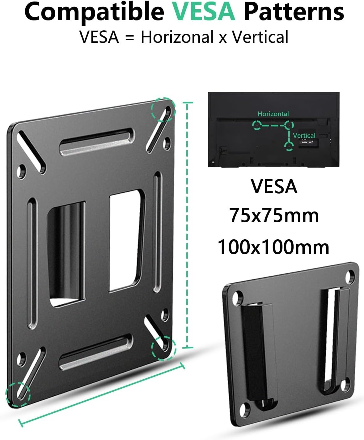 2 Pack RV TV Mount Monitor Wall Mount for 14”-27” LED LCD TV Flat Screens, Small