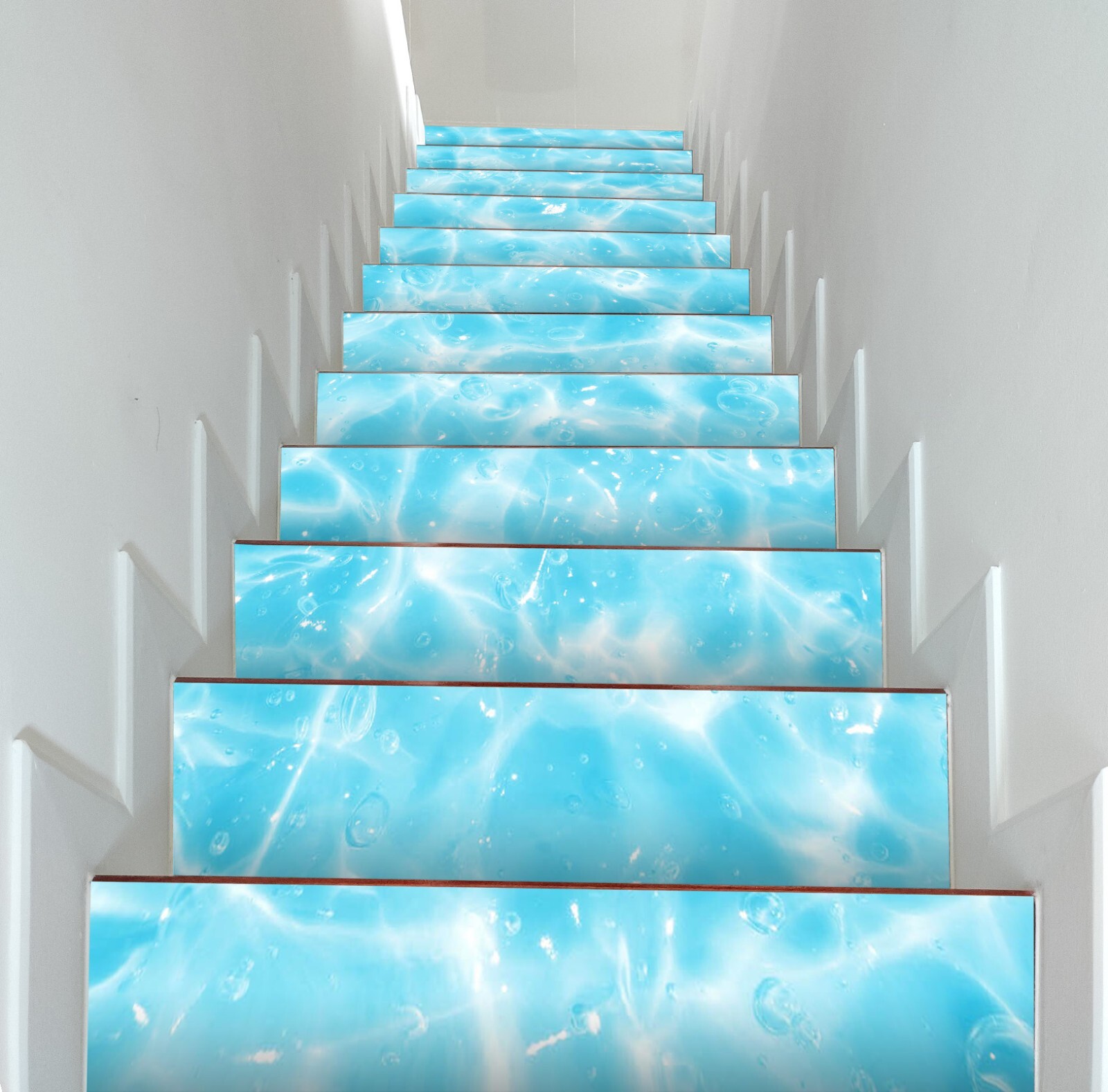 3D Dream Light Blue U73 Stair Risers Decoration Photo Mural Decal Wallpaper Romy