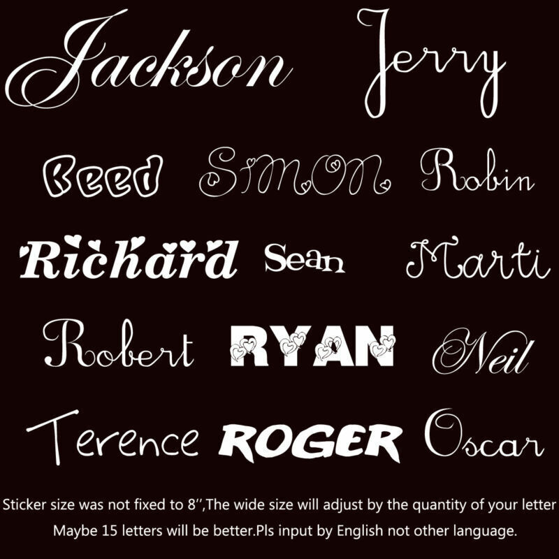 2pcs CUSTOM YOUR TEXT Vinyl Decal Stickers Car Bumper Personalized Name Decor