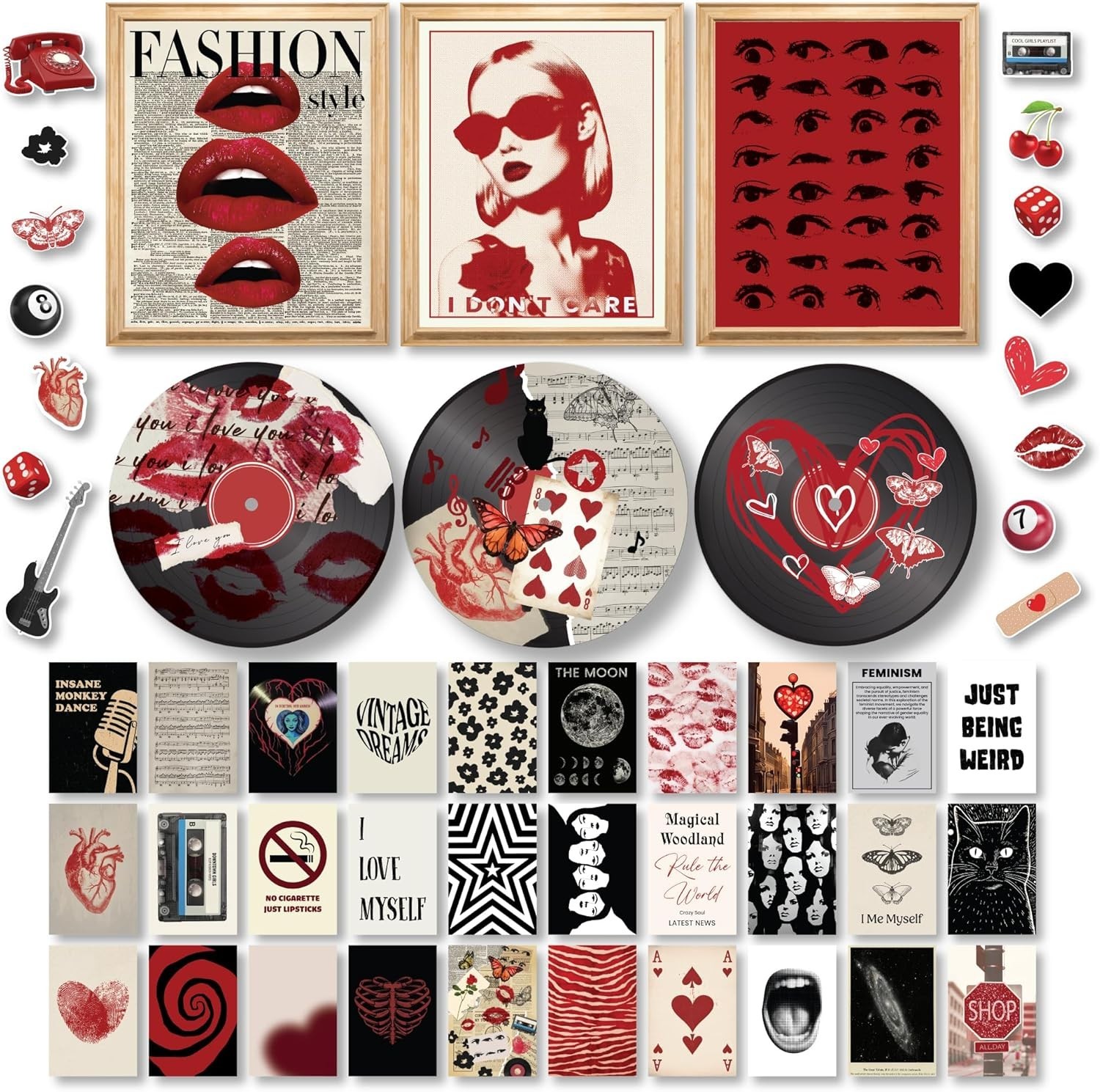 Downtown Girl Posters Red Aesthetic Wall Decor Y2K Room Prints Teen Girls