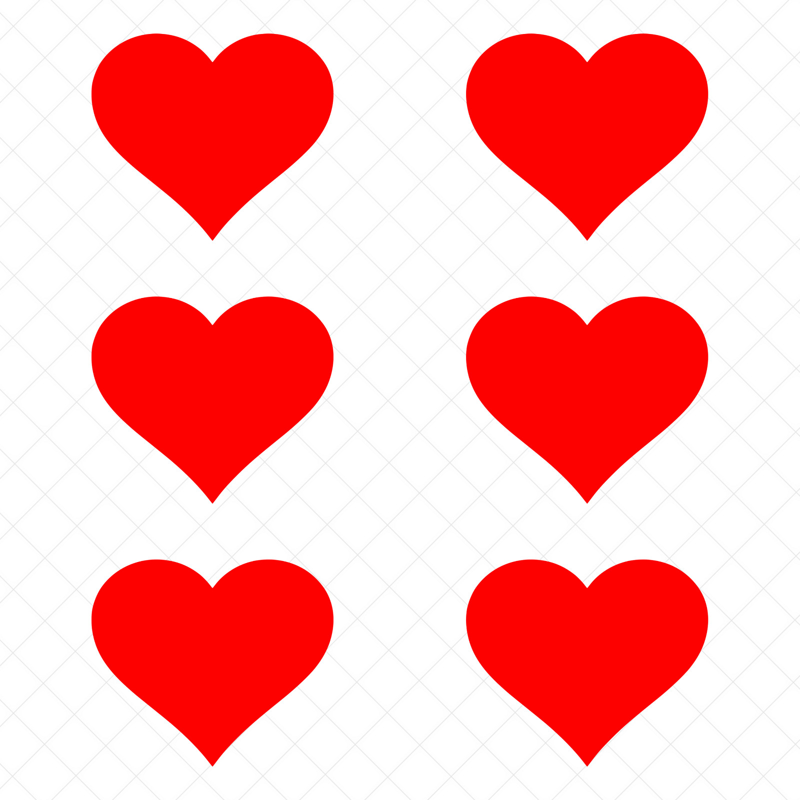 Set of 6 Heart Vinyl Decals | Love Valentine's Day Stickers | Car Laptop Phone