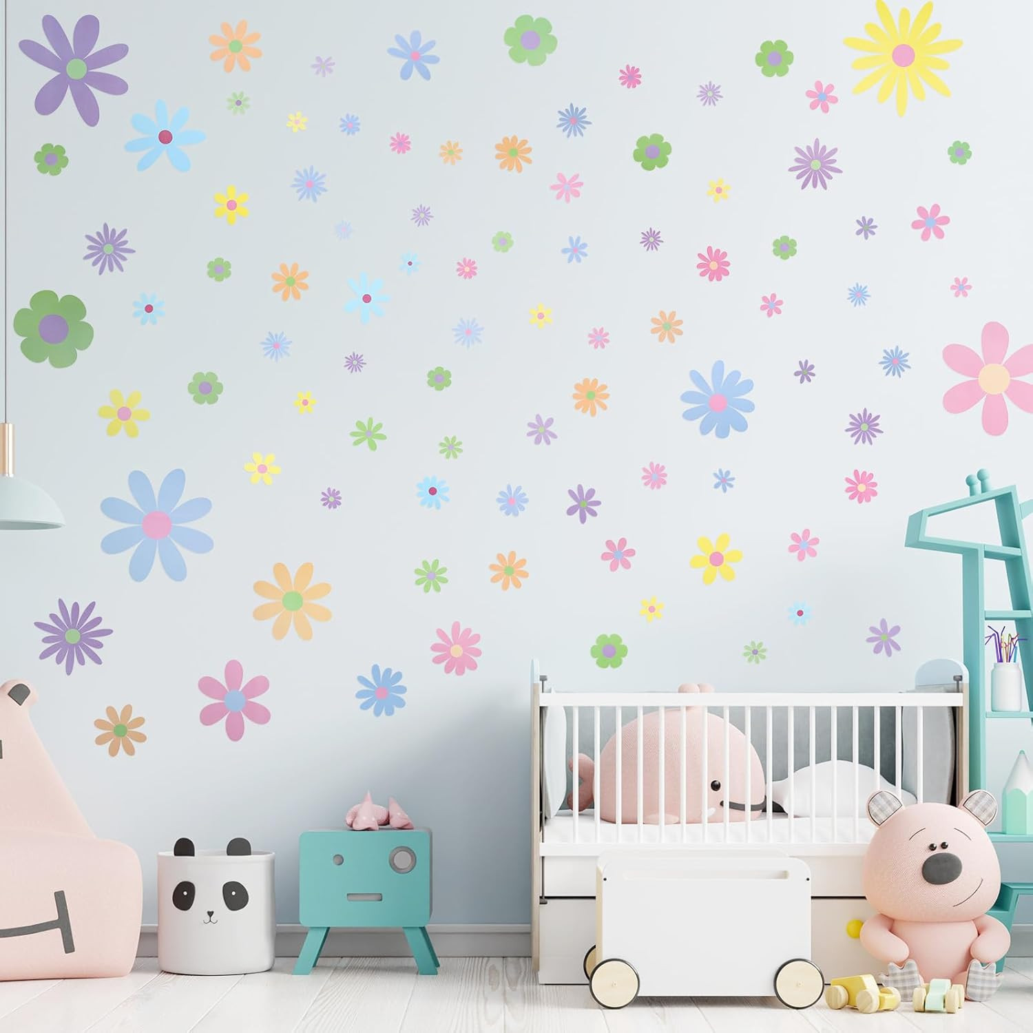 90 Pcs Daisy Wall Decal Alphabet Vinyl Wall Decals Boho Decal Daisy Stickers Boh