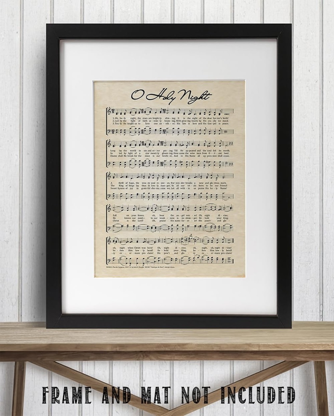 Vintage O Holy Night Music Sheet Poster – Antique Christmas Carol Wall Art De…