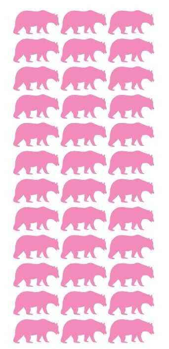 Bear Stickers Sticker Pink 1-1/4" DC16-045