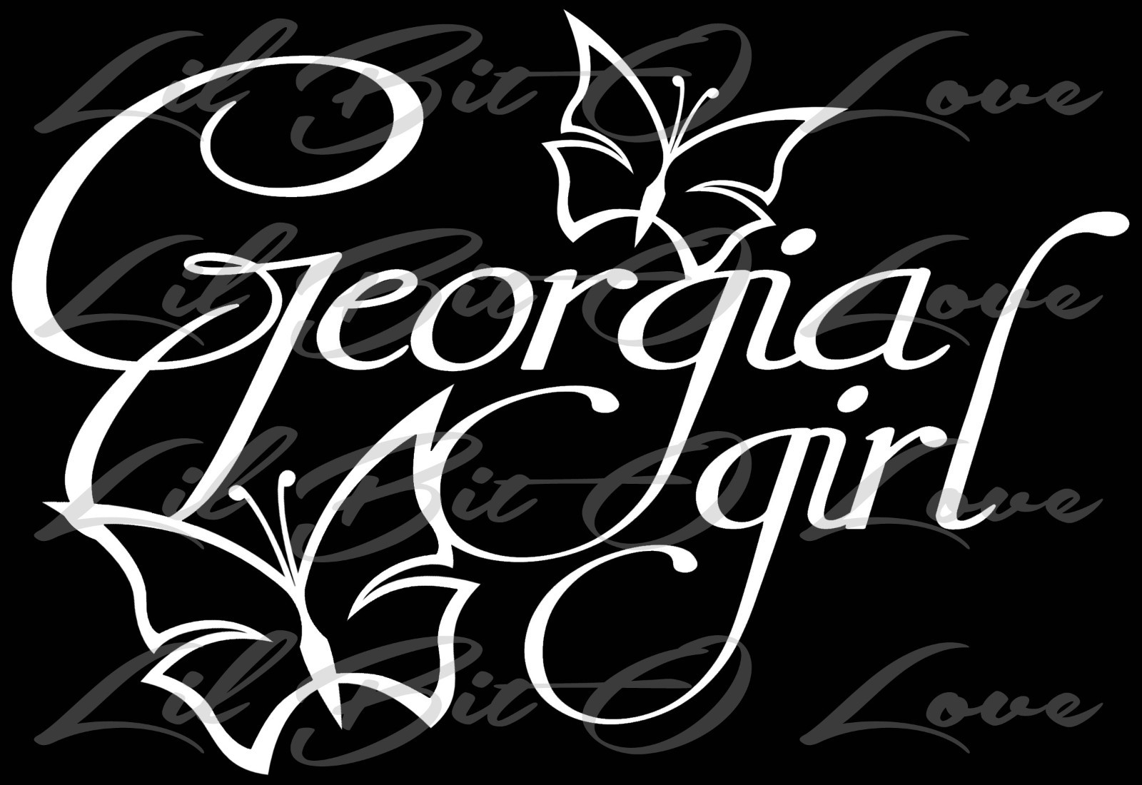Georgia Girl With Butterflies Vinyl Decal Sticker Car Auto Vehicle