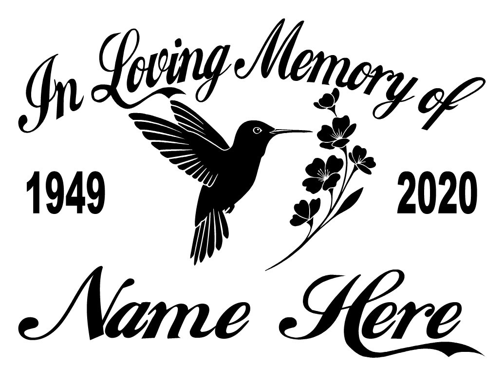 In Loving Memory Decal Hummingbird Flowers Floral Birds Car Window Vinyl Sticker