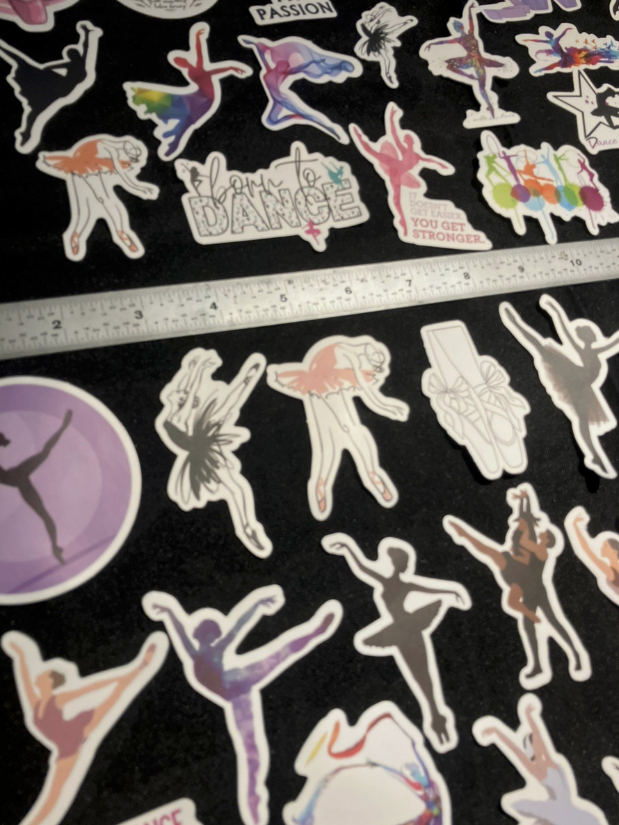 LOT OF 50 PCS BALLET dance lover dancing dancer ballerina Vinyl Sticker flakes