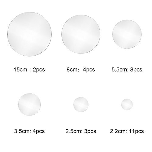 32 Pcs Circle Mirror Wall Decor Stickers DIY Removable Acrylic Mirror Decals