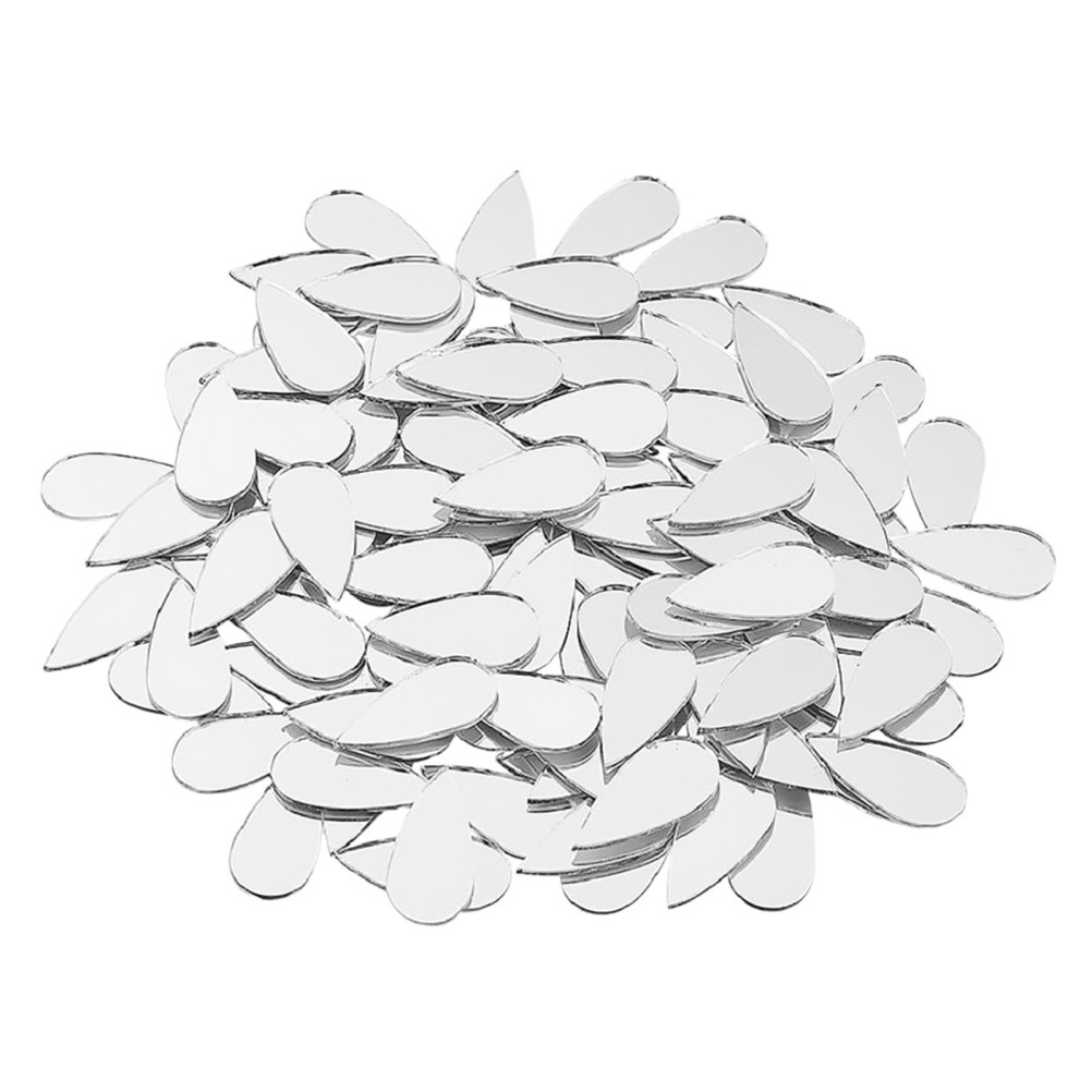 200 Pcs Acrylic Water Drop Wall Sticker Hanging Mirror Mini Mirrors for Crafts