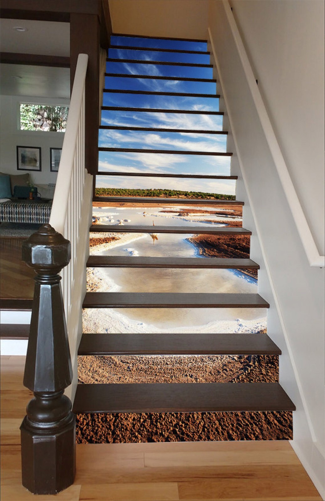 3D Brown Lake 917 Stair Risers Decoration Photo Mural Vinyl Decal Wallpaper