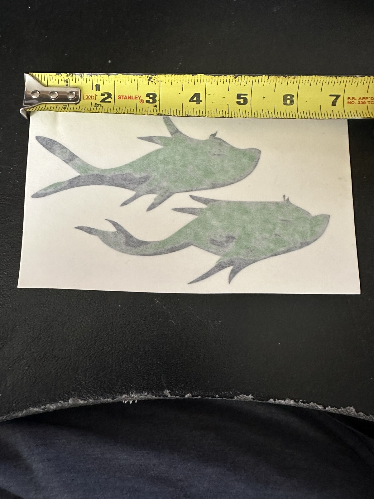 Dr. Seuss One Fish, Two Fish Vinyl Wall Decals Green 2 Fish 7" X 4.5" Wall