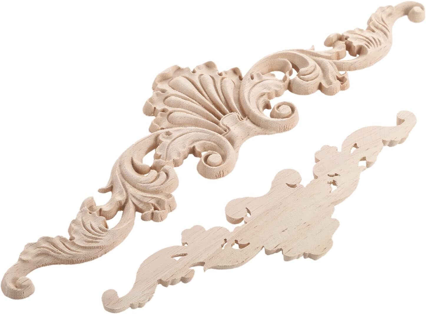 MUXSAM Wood Carved Onlays Appliques, Clear Carving 20x5cm/7.9"x2", 1-Pack