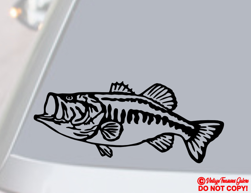 LARGEMOUTH BASS Vinyl Decal Sticker Boat Car Truck Window Bumper FISH FISHING