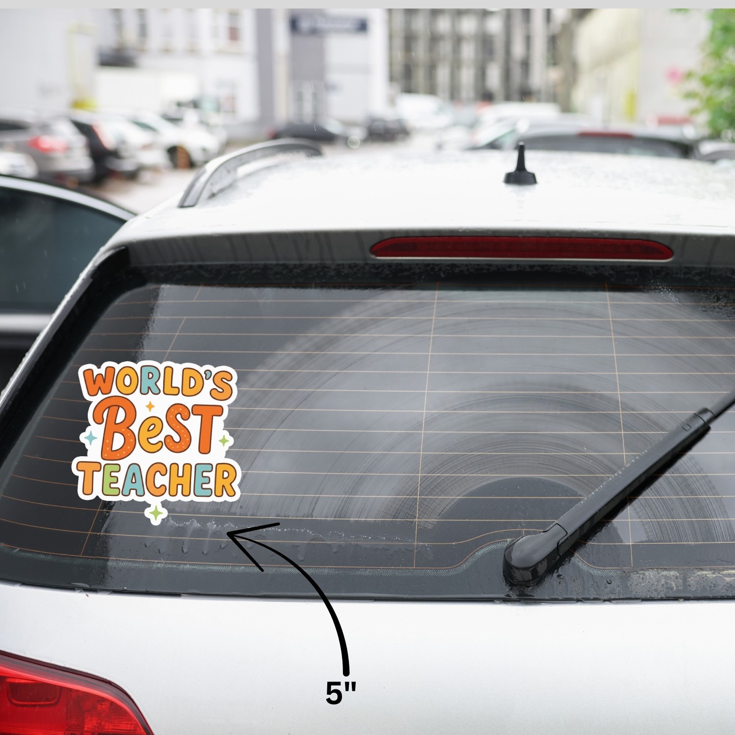 4Pcs World’s Best Teacher Stickers – Cute Teacher Appreciation Vinyl Decals