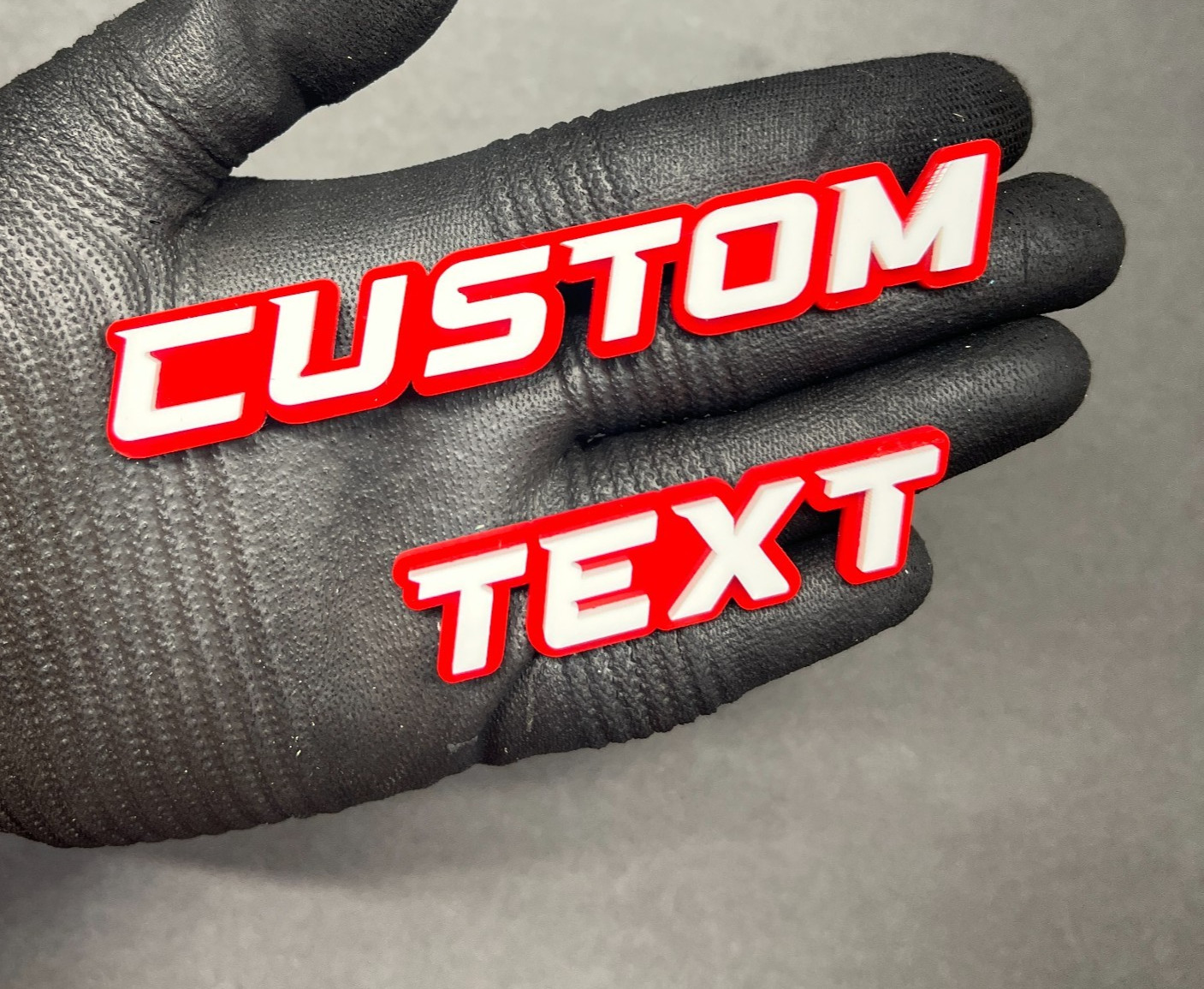 Custom Lazer Cut Car Acrylic Emblem Badge MULTI COLOR Customized Text Names!