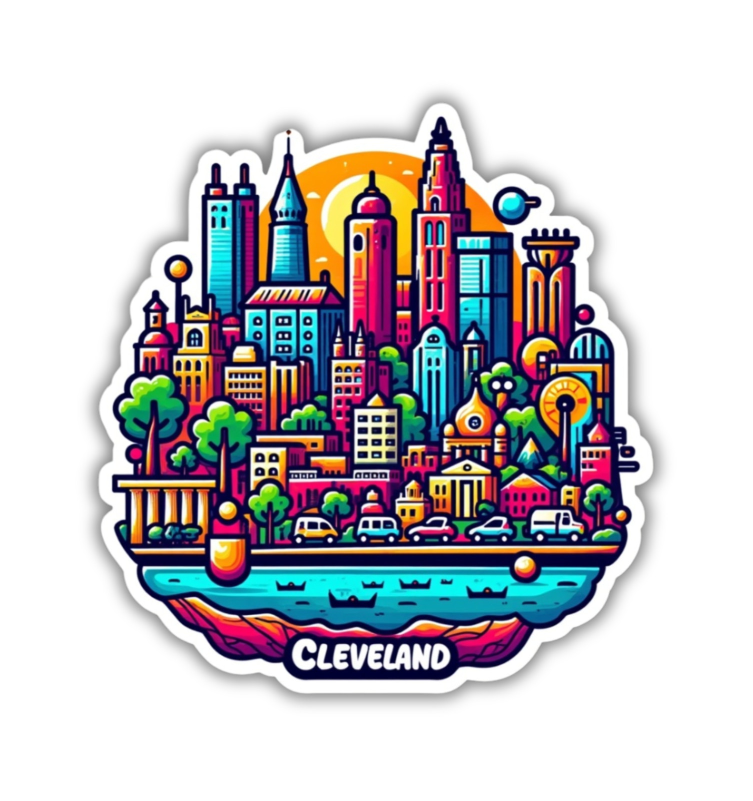 Cleveland Ohio Fridge Magnet or Laptop Sticker