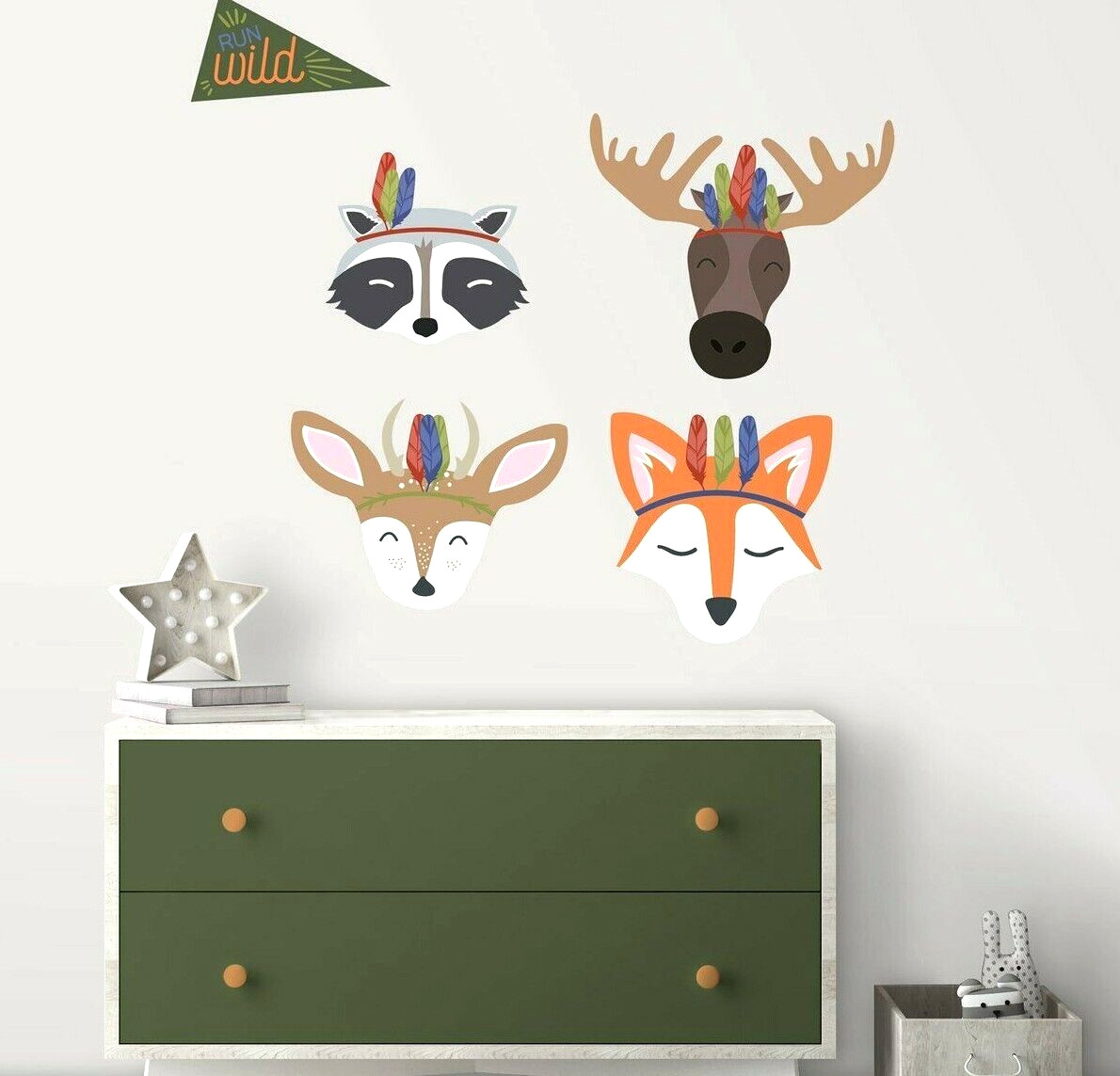 RoomMates Sleepy Woodland Animals 13 Giant Peel And Stick Wall Decals Deer Moose