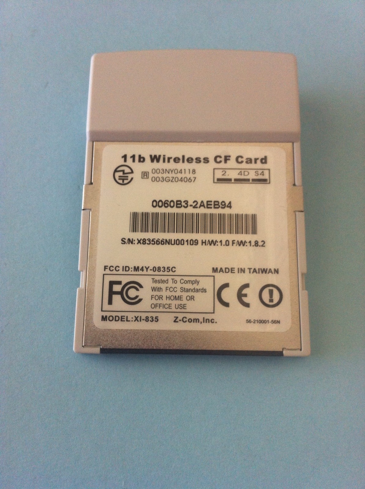 Z-Com XI-835 802.11B WI-FI Wireless LAN CF CompactFlash Card for Pocket PC PDA