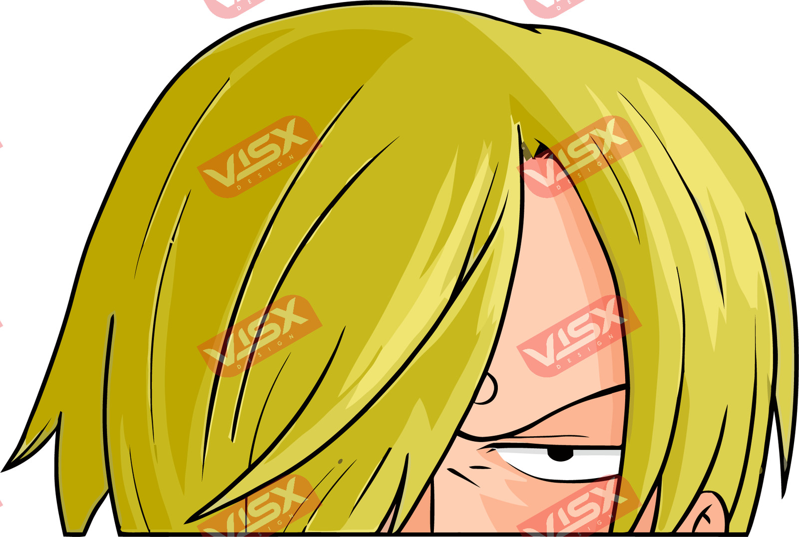 Sanji One Piece Anime Peekers Bumper Stickers Car Decal Window Funny